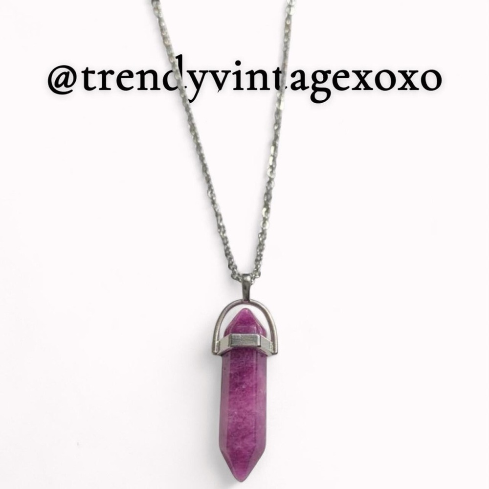 Crystal Hexagon Necklace Healing Gemstone
